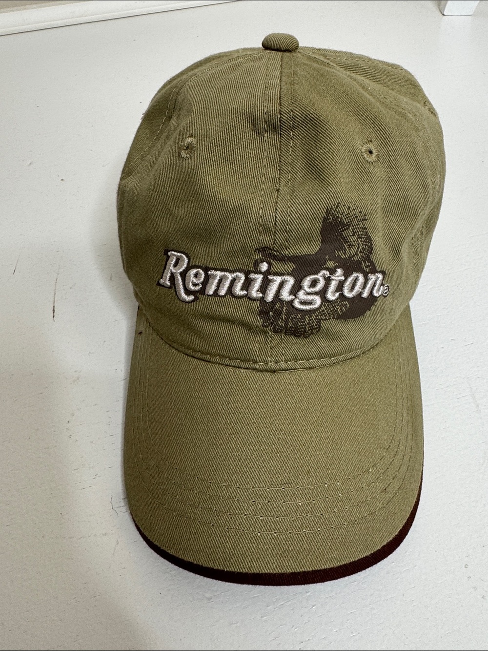 Remington Olive Green Cap with Brown Trim Adjustable
